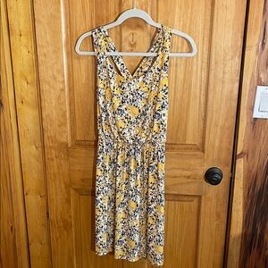 Stitch Fix Kaileigh Tasha Yellow Floral Knit Crossback Dress, EUC